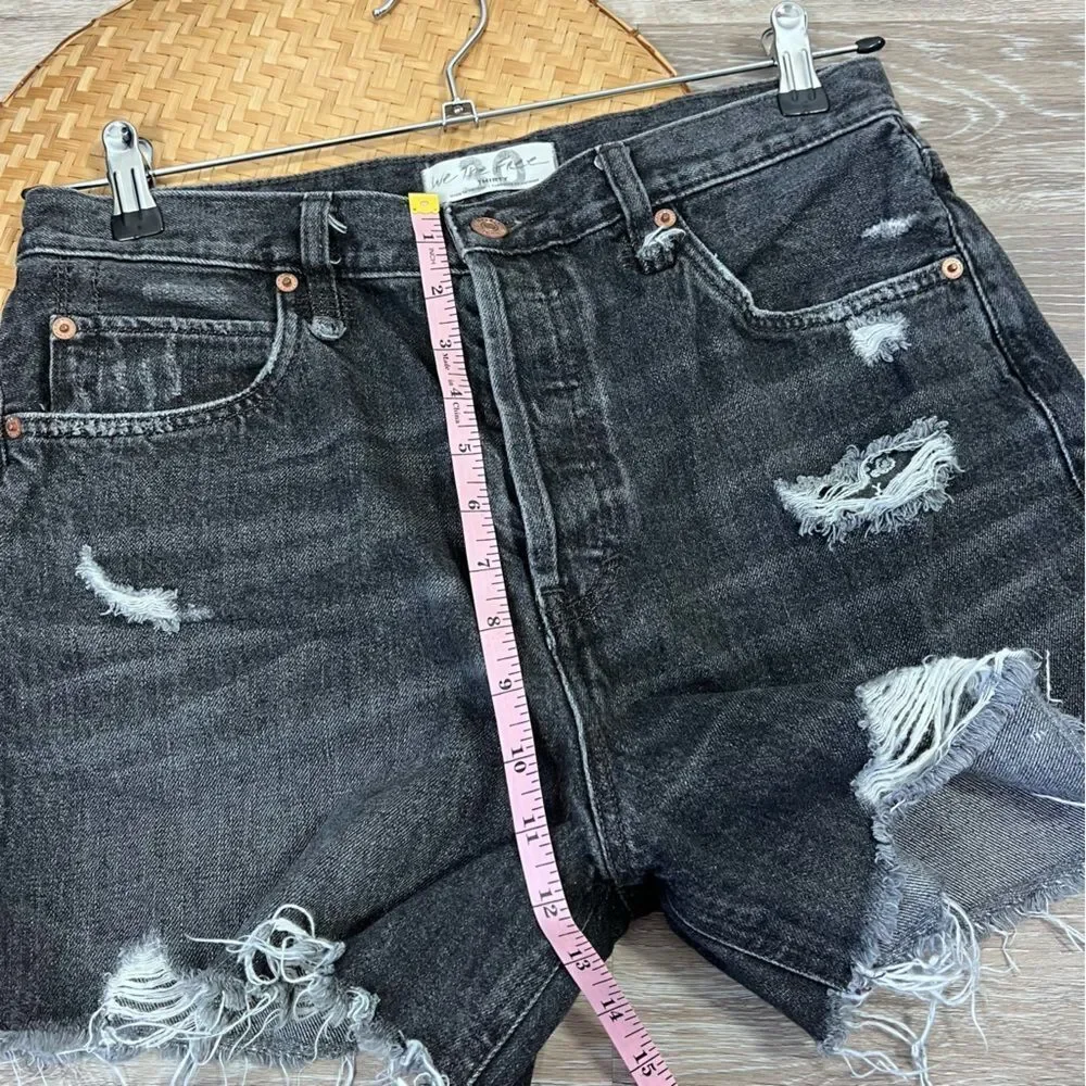 Free‎ people makai black cut off shorts high rise distressed 4” inseam